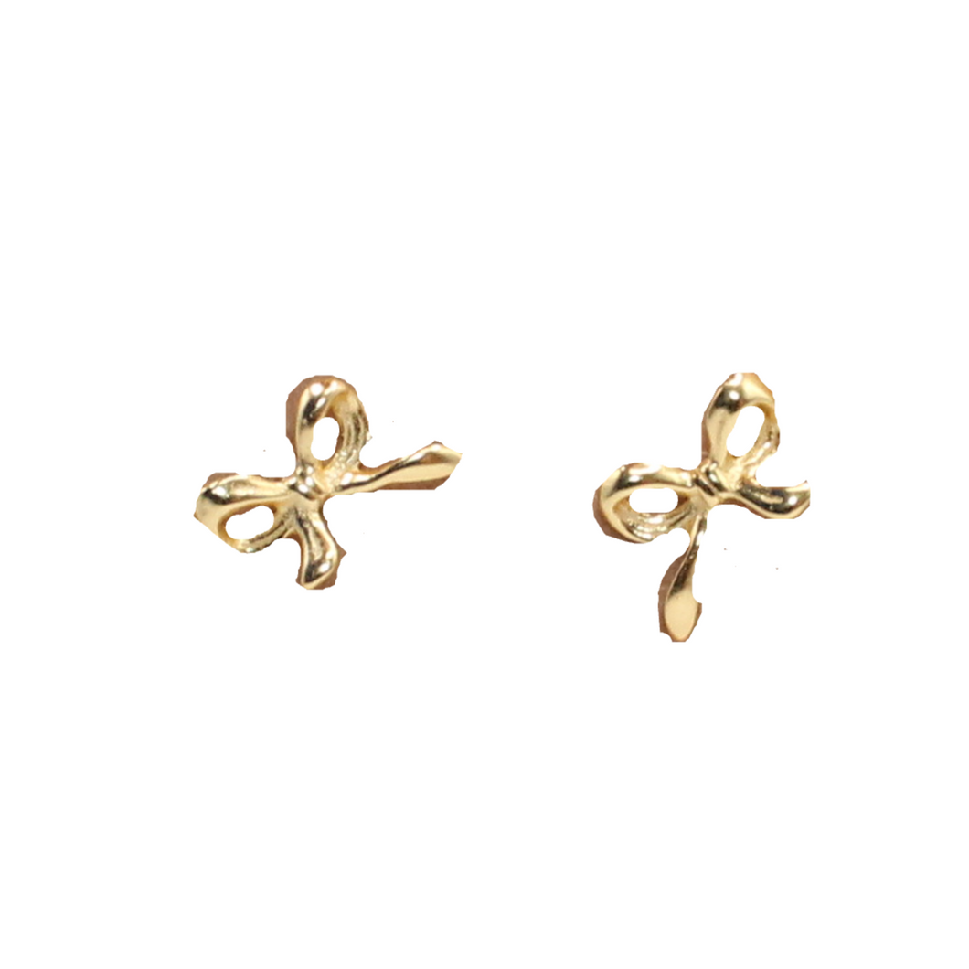 Small Gold Bow Earrings